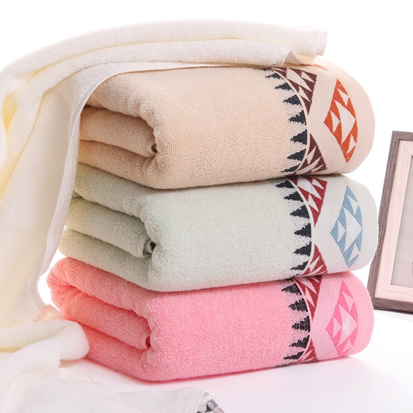 Geometric Soft Print Towel Set 100% Cotton 70*140cm For Adult Face Towel Large Bath Spa Sport Towel Home 3 Pcs Serviette De Bain