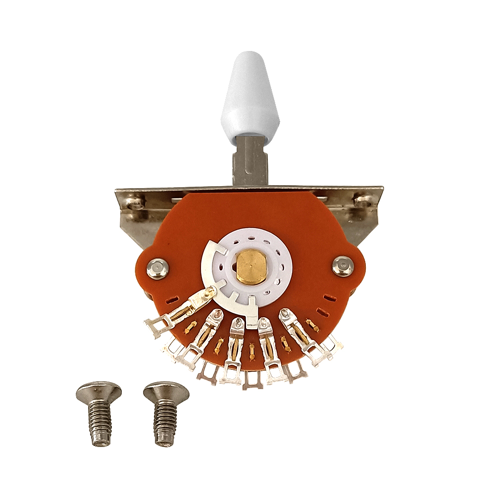 3- vejs 4- vejs 5- vejs elektrisk guitar-switch metal plastik 1 stk. tip-switch med skruer elektrisk guitartilbehør: Gul