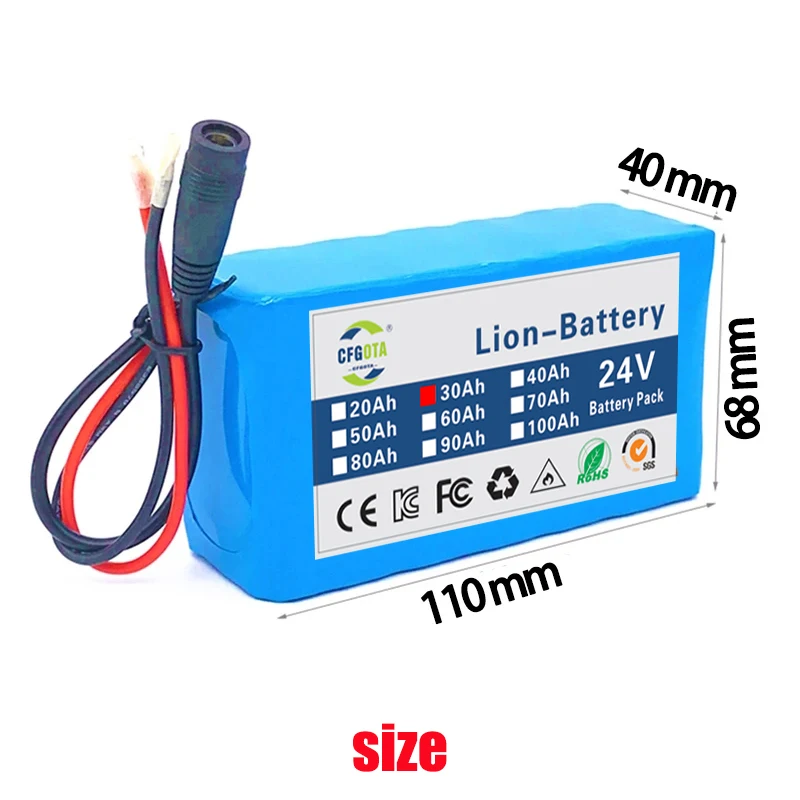 24V 6s2p lithium battery pack 5000mah 18650 rechargeable battery/mobile lithium-ion battery pack with charger