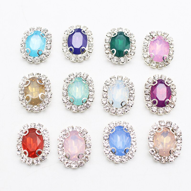 Gorąca sprzedaż 10 sztuk/partia 15*20mm RhinestoneResin galaretki kolor akcesoria do ręcznie wykonane nowe mody błyszczące Cabochon...: MIX