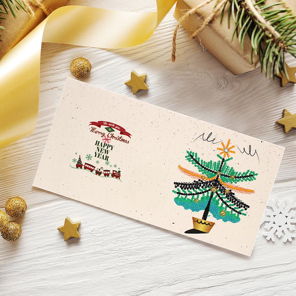 8pcs DIY Special Shaped Diamond Painting Cartoon Christmas Card Kids