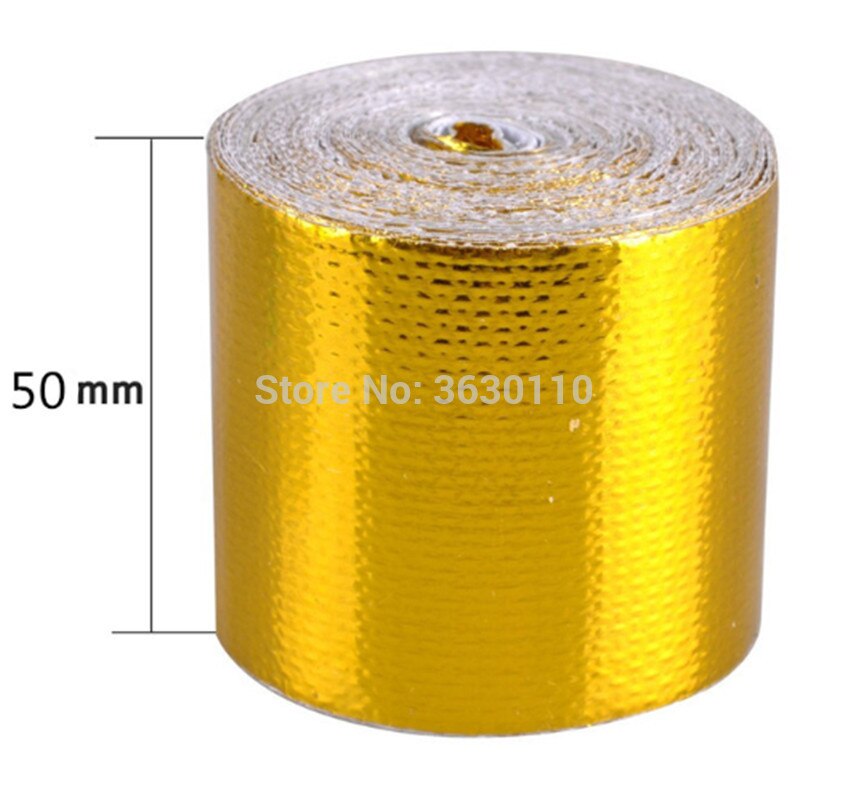 2 Inch * 5M Reflect A Gold Thermal Tape Intake Wrap Reflective Heat Barrier Self Adhesive Engine Heat Protection Resistant