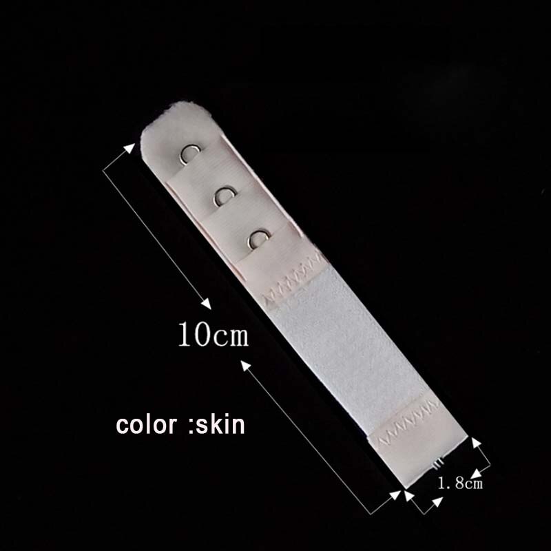 2/10 stuks 1 rij 3 haken bh-verlengstuk nylon sluiting verlengstuk elastisch op band bh-verlengstukken verstelbare intieme accessoires: 10 stuks / Huid