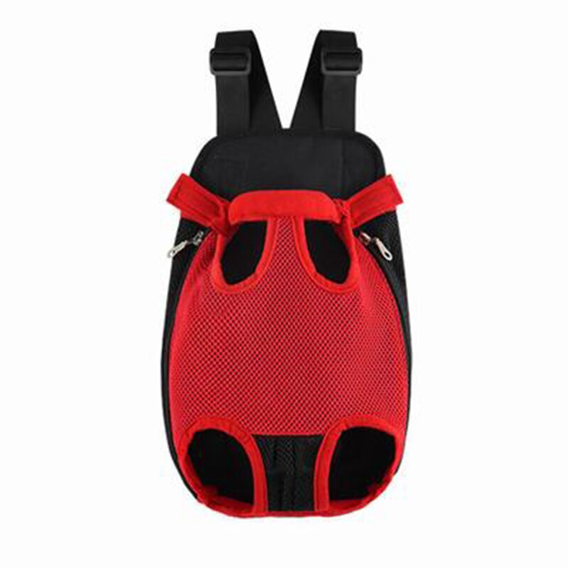 Double Shoulder Dog Carrier Backpack Pet Cat Front Bag Breathable Mesh Outdoor Travel Backpack For Dogs Portable Dog Transporter: Red / XL(for 5.5-9kg)
