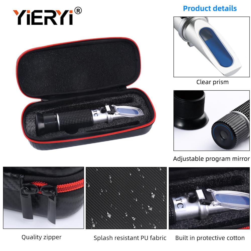 yieryi Brix 0-32 Refractometer Hand Held Refractometer ATC Optical Test Meter With black bag