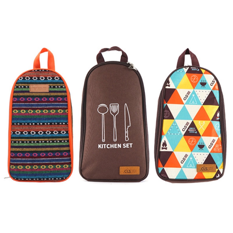 Nationell stil läger köksredskap arrangör resa bbq köksredskap redskap kit skärbräda | ris paddel tång sax