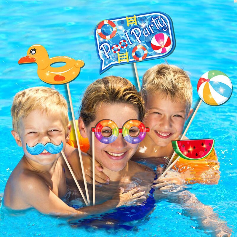 Swimming Pool Summer Swimming Ring Birthday Party Photo Props Seaside Pool Party Tropical Hawaiian Birthday Party Supplies