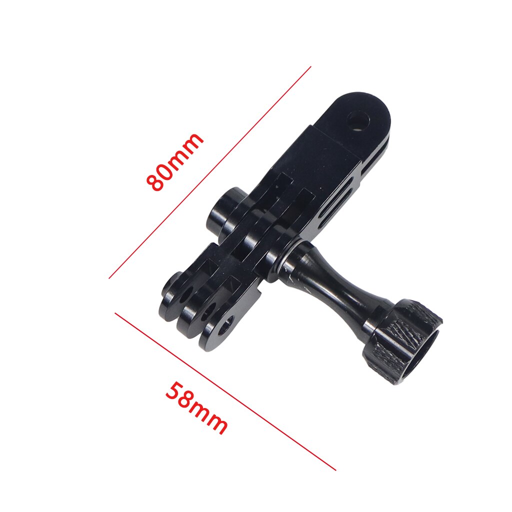 Adattatore per montaggio su braccio a tre vie in alluminio CNC per GOPRO Hero10 9 8 7 6 1 2 3 + 4 5 Session /Yi /SJcam /EKEN /Sony Action cam: Black w long screw