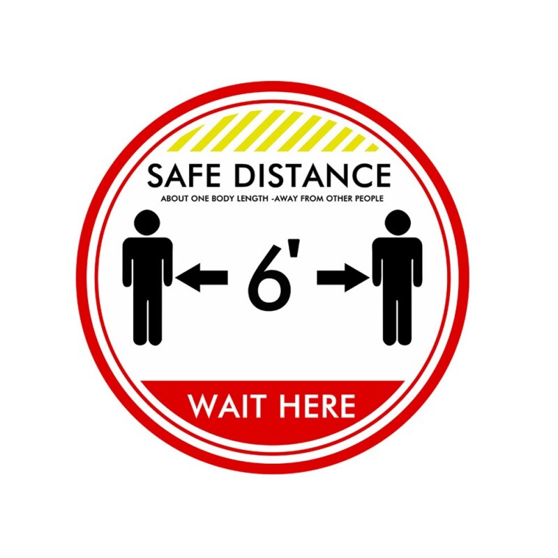 1/5/10pcs Public Area Social Distancing Floor Stickers Indoor Ground Sticker Safety Floor Sign Decal Sticker For Crowd Control: 1pcs D