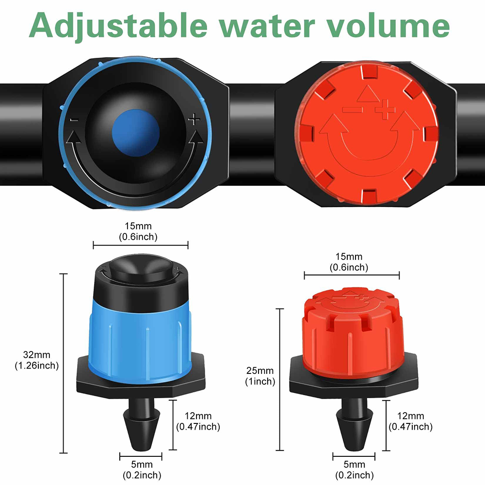 150+30Pcs/set Drip irrigation emitters Adjustable nozzle drip irrigation spray nozzle， Used in vegetable gardens,etc,automatic