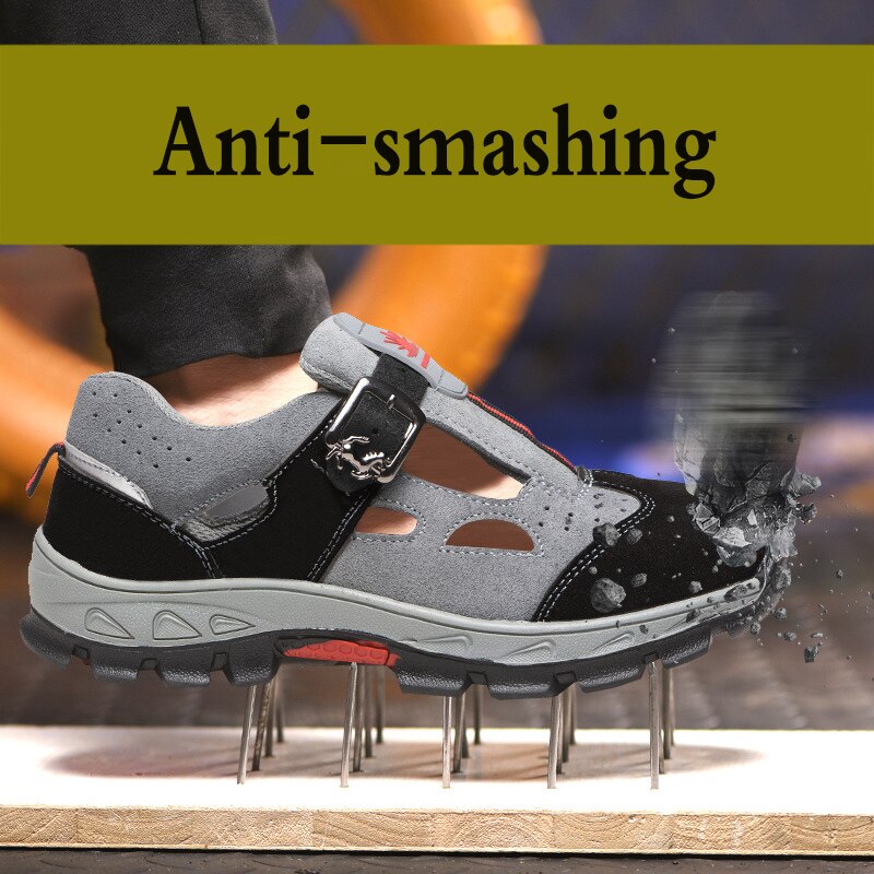 Labor Schoenen Mannen Stalen Neus Anti-Smashing Veiligheidsschoenen Ademend Deodorant Slijtvaste Werk Sandalen