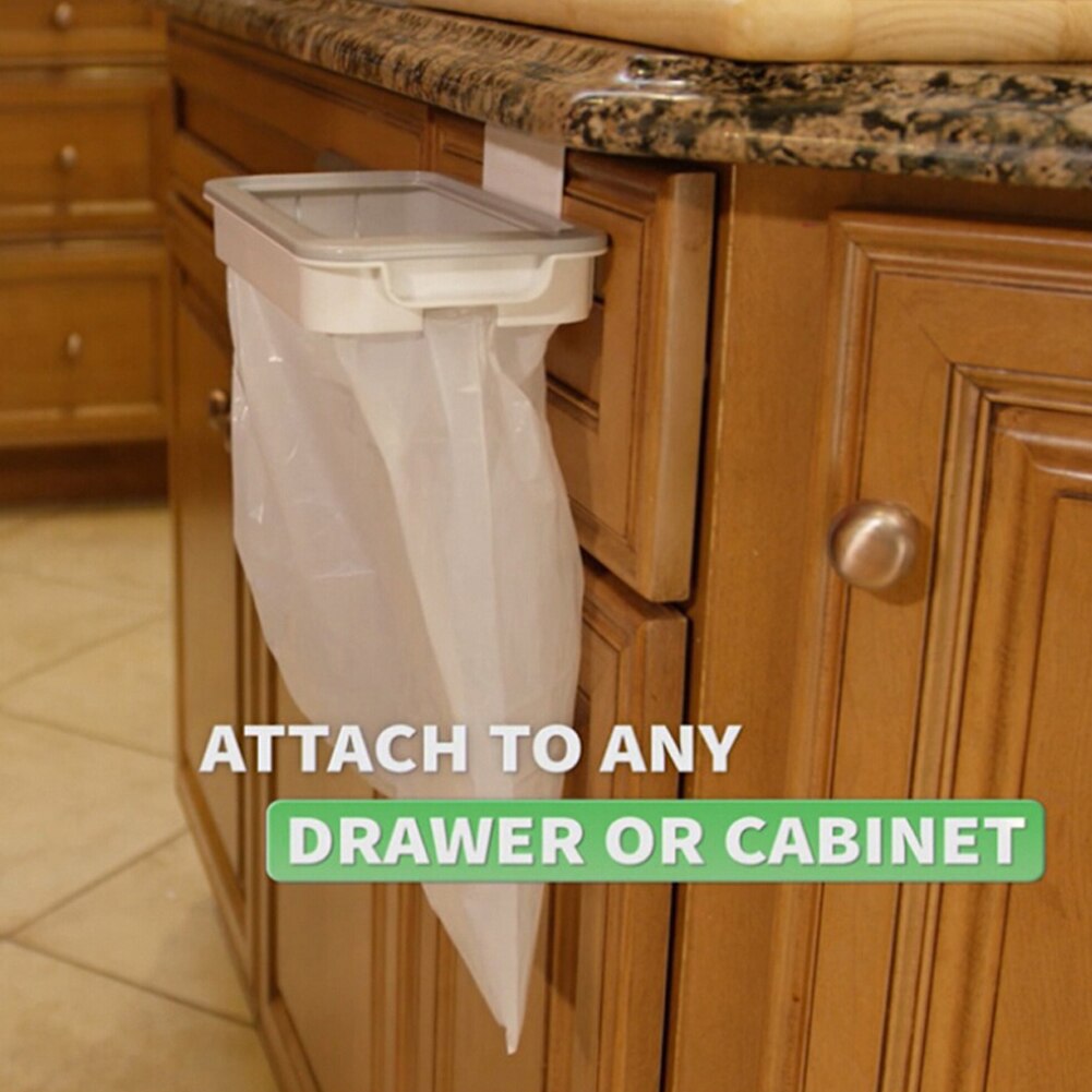 Cabinet Cupboard Hanging Trash Bag Drawer Storage Holder Rubbish Organizer Plastic Kitchen hanging trash rack for garbage bags