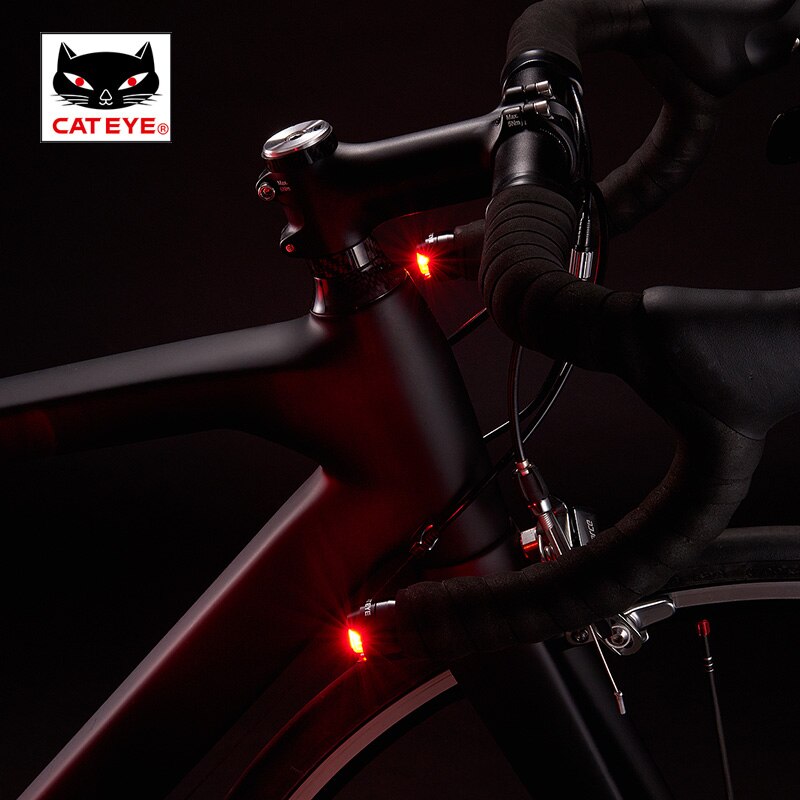 CATEYE 2PC Bicycle Barend Light Cycling Bar Plug Safety Lights Rode Bike Handlebar Bar End Warning Flash Lights Lamp Accessories