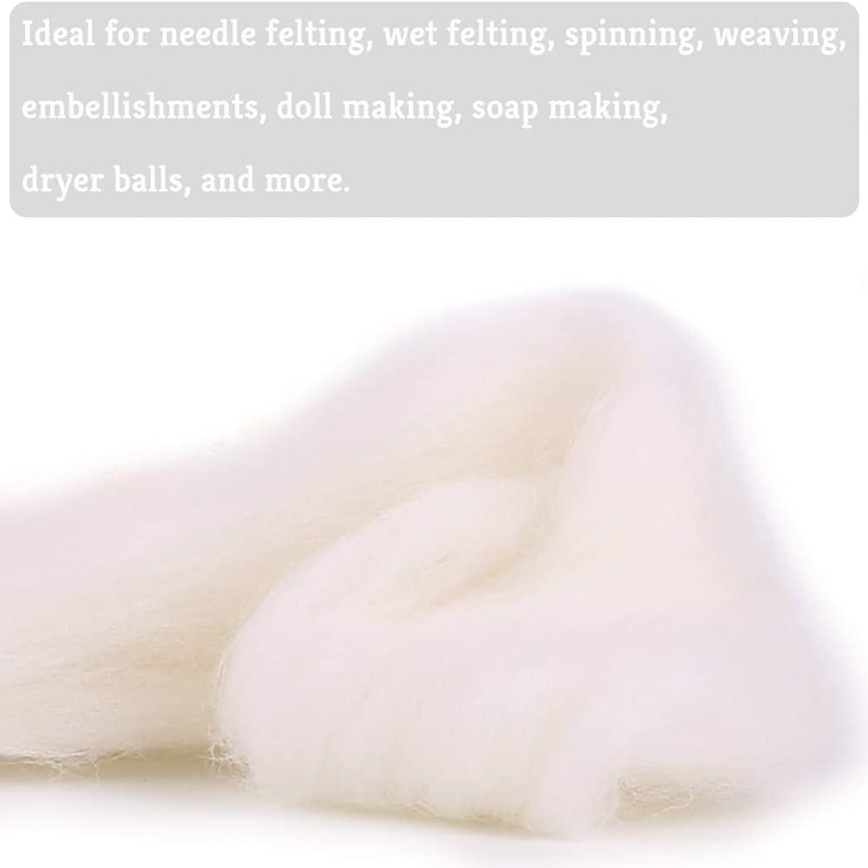 Lmdz uld roving bulk uld tykt garn blød filt uld forsyninger til håndspinding, filtning, blanding, vævning og diy håndværk