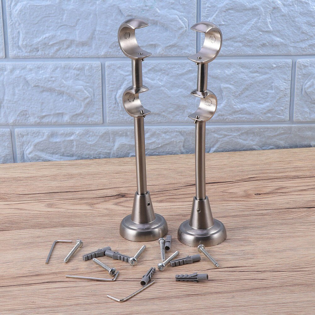 Neueste 20mm/25mm Doppel Vorhang Stange Klammern Gardinen Pole Halfter schwer Pflicht für Hause: 2 Stck