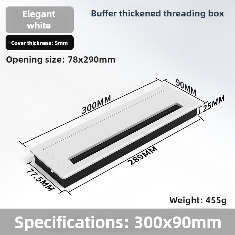 1 ST aluminium rechthoekige bureau kabeldoorvoertules draadgat deksel Kabeluitlaat Poort Oppervlak tafel kabel gat Meubelbeslag: Rood