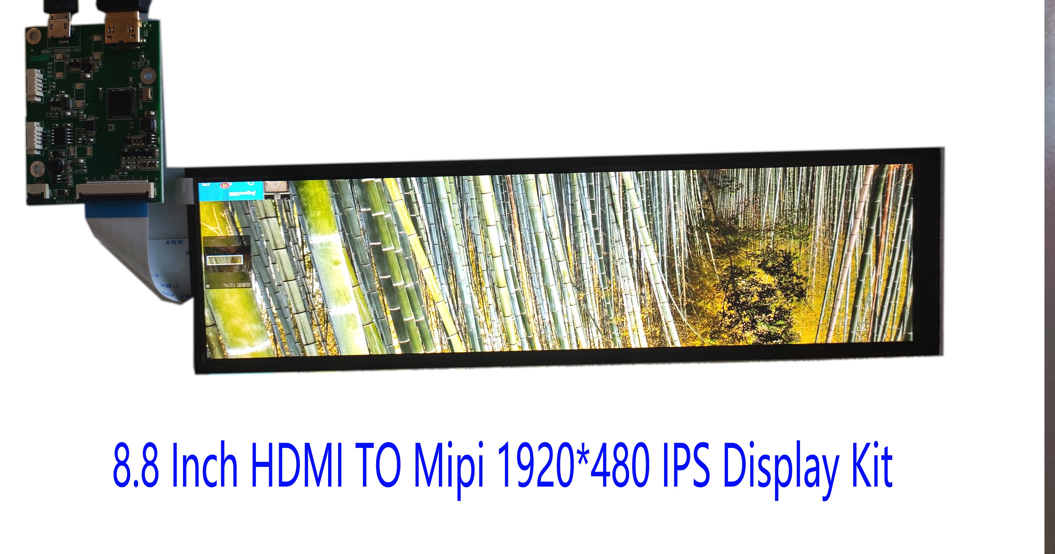 8,8 zoll IPS HSD088IPW1 Lange streifen Anzeige Gestreckt Bar HDMI ZU Mipi Anzeige Aida64 Monitor USB 5V Energie Zweite Anzeige Schlank