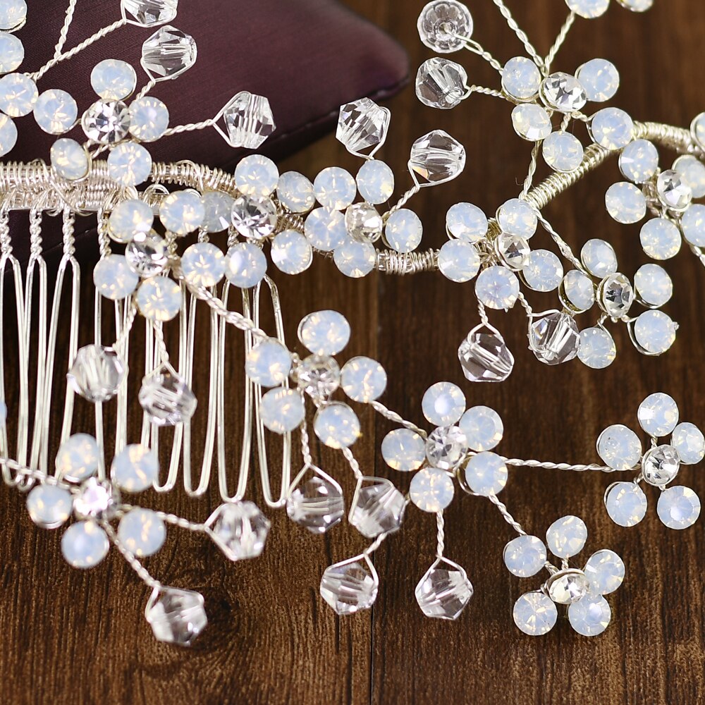 TRiXY H262 cristal peineta para novia de Clip de pelo peinetas para novia accesorios para el cabello de boda de diamantes de imitación peinetas para novia