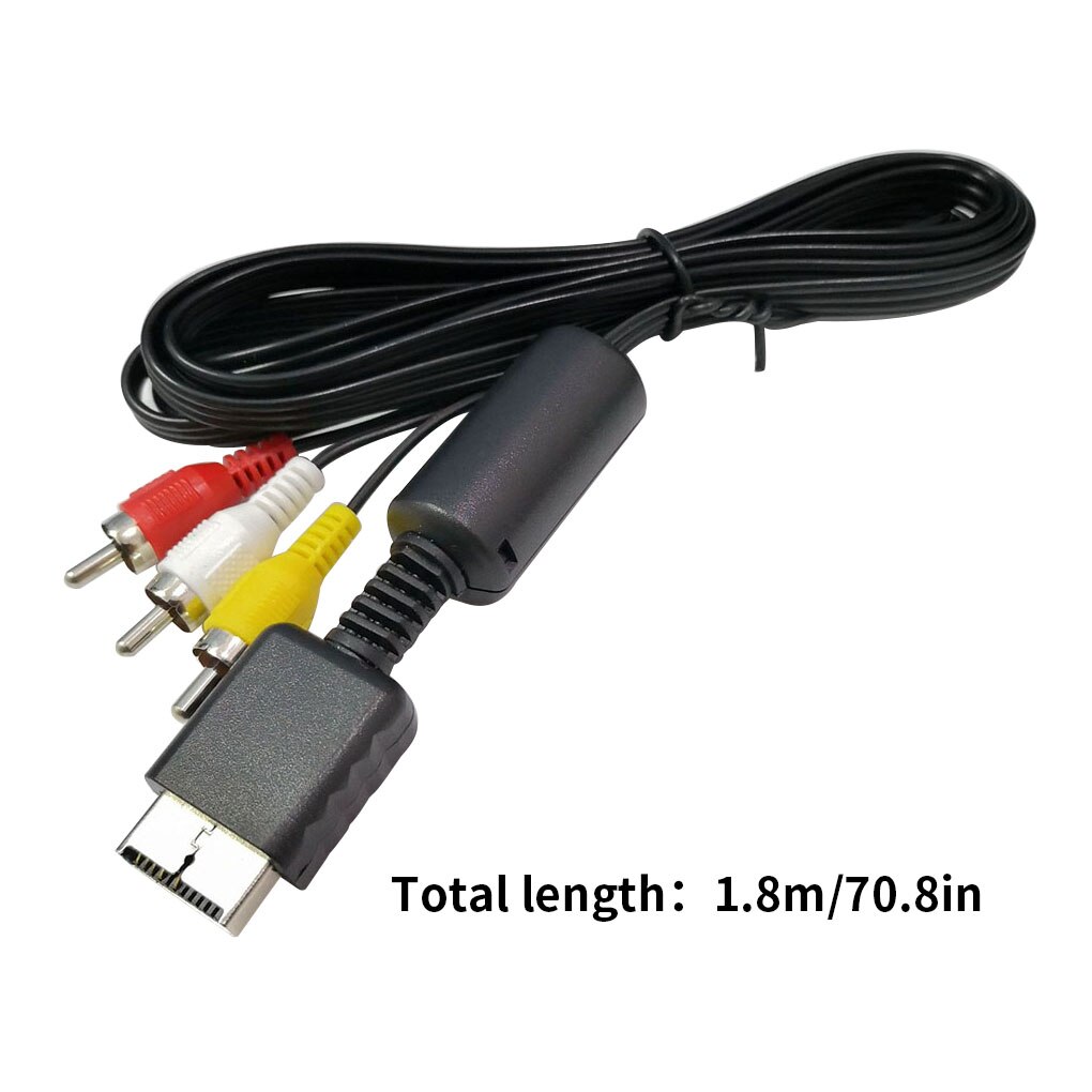 Audio Video AV Cable Cord Wire to 3 RGB TV Lead for Playstation PS2 for PS3 1.8m Console Cable