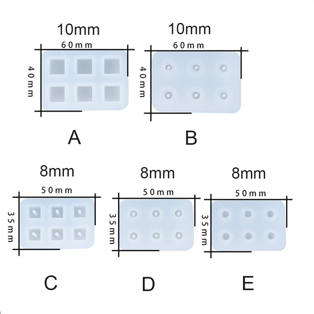 1pcs Epoxy Harz Mold 6 Grid Ball Ohrringe Armband, Der Silikon Form DIY Schmuck Zubehör Handwerk Werkzeuge Runden Platz perlen