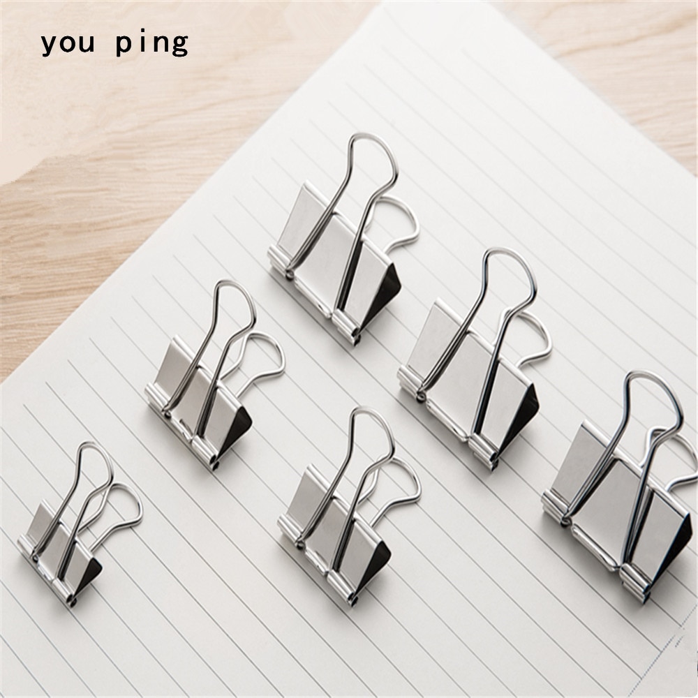 15mm 19mm 25mm 32mm 41mm 51mm Platinum Clamp Paper Binder Clips Bookmark Clips Memo Clip Student School Office Supplies