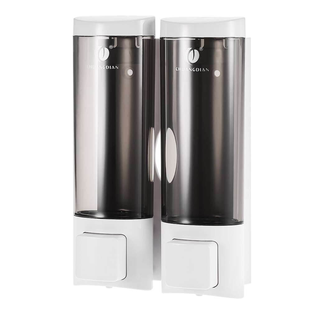 Manual Soap Dispenser Wall Mounted Dish Liquid Shampoo Shower Dispenser Pump Hand Gel Dispenser Bottle Foam for Bathroom Kitchen: 2 bottel White