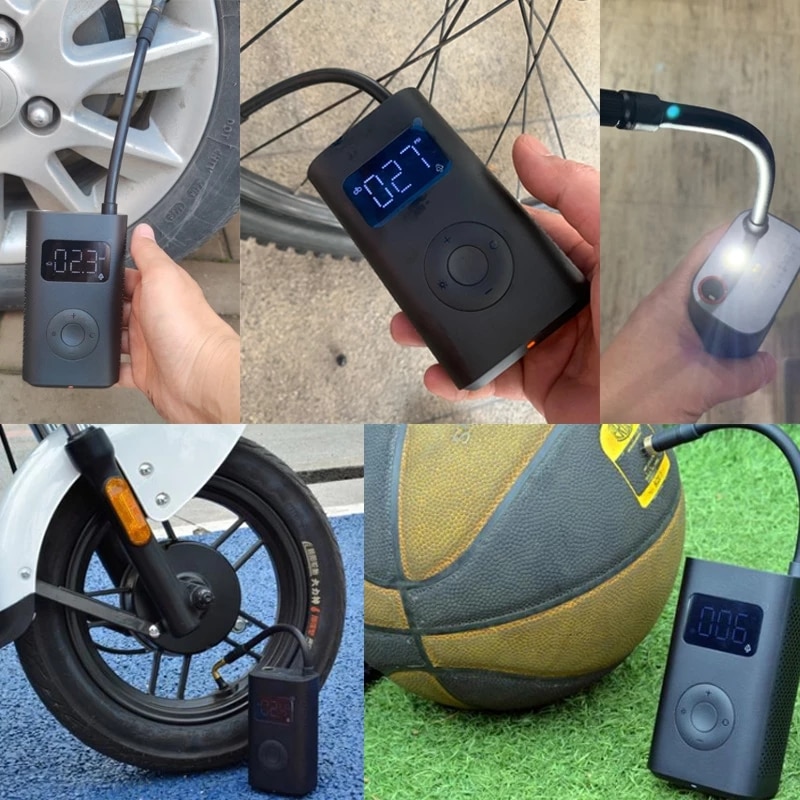 Xiaomi mijia bærbar elektrisk luft 1s kompressor led type-c inflator multiverktøy luftpumpe for sykkel bil ball smart hjem