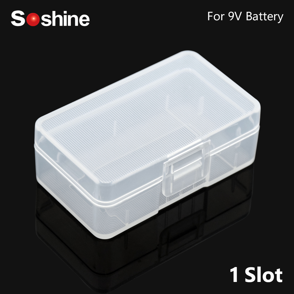 Container Bag Case Organizer Box Case Elistooop Plastic Geval Houder Storage Box Cover voor CR123 18350 9V 6F22 26650 batterij Box: 1 Pc 6F22 battery