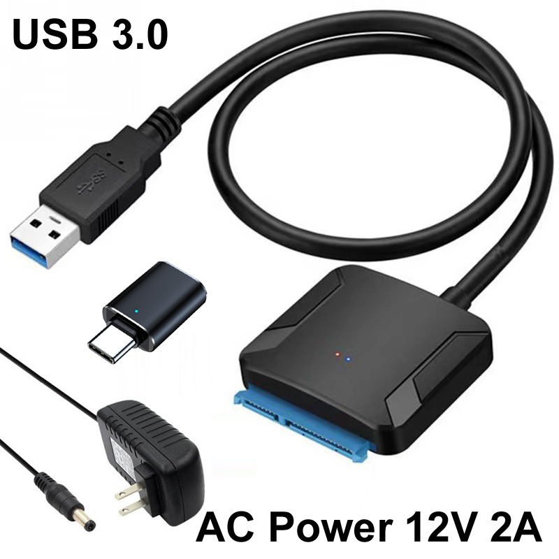 Usb 3.0 Een TYPE-C Naar Sata Kabel Sata Iii Harde Schijf Adapter Converter Voor 3.5/2.5 Inch Externe Hdd ssd 12V/2A Power Adapter