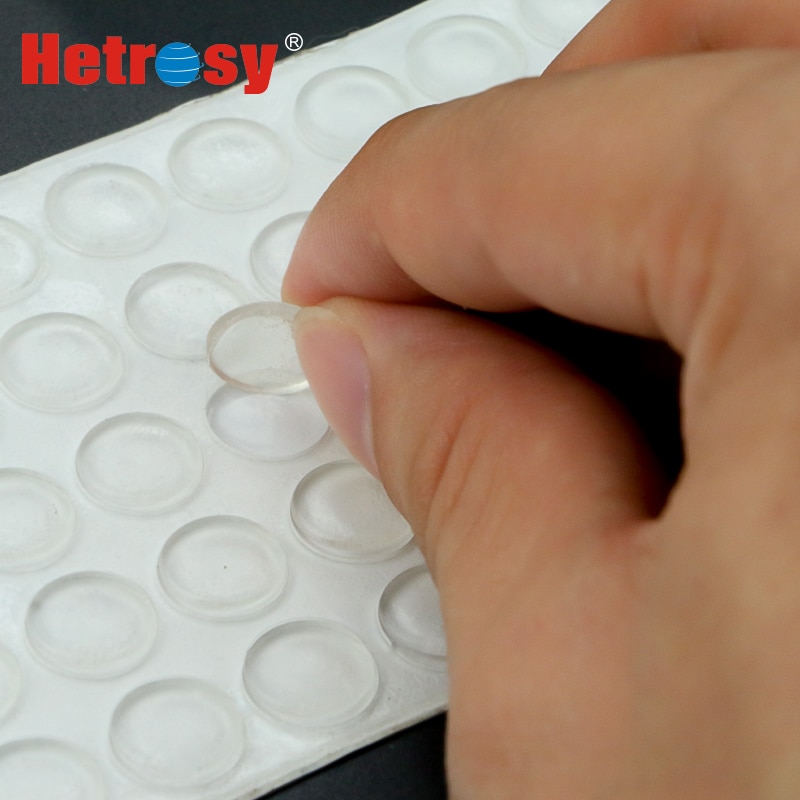 Hetrosy glasgummi klæbende kofangerskabsdør silikoner selvklæbende stick premium gummibeskyttelsespuder  d8/10/12/13/20mm