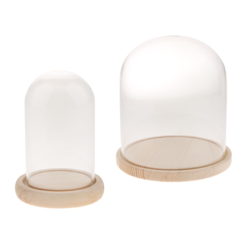 Domo de cristal de madera con Base de madera, cubierta de cristal, Uds.