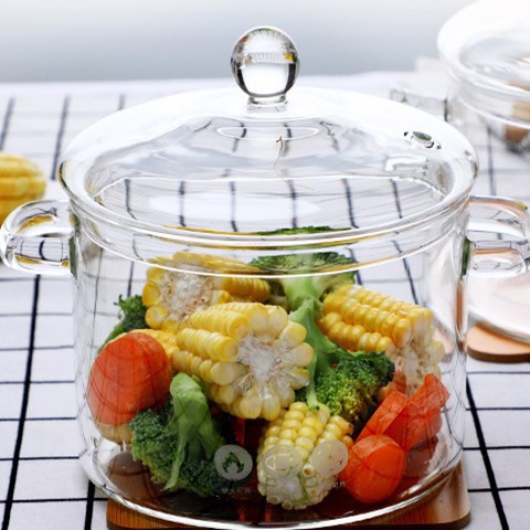 XINCHEN-Olla de sopa de vidrio transparente para el hogar, recipiente de vidrio resistente al calor, herramientas de cocina