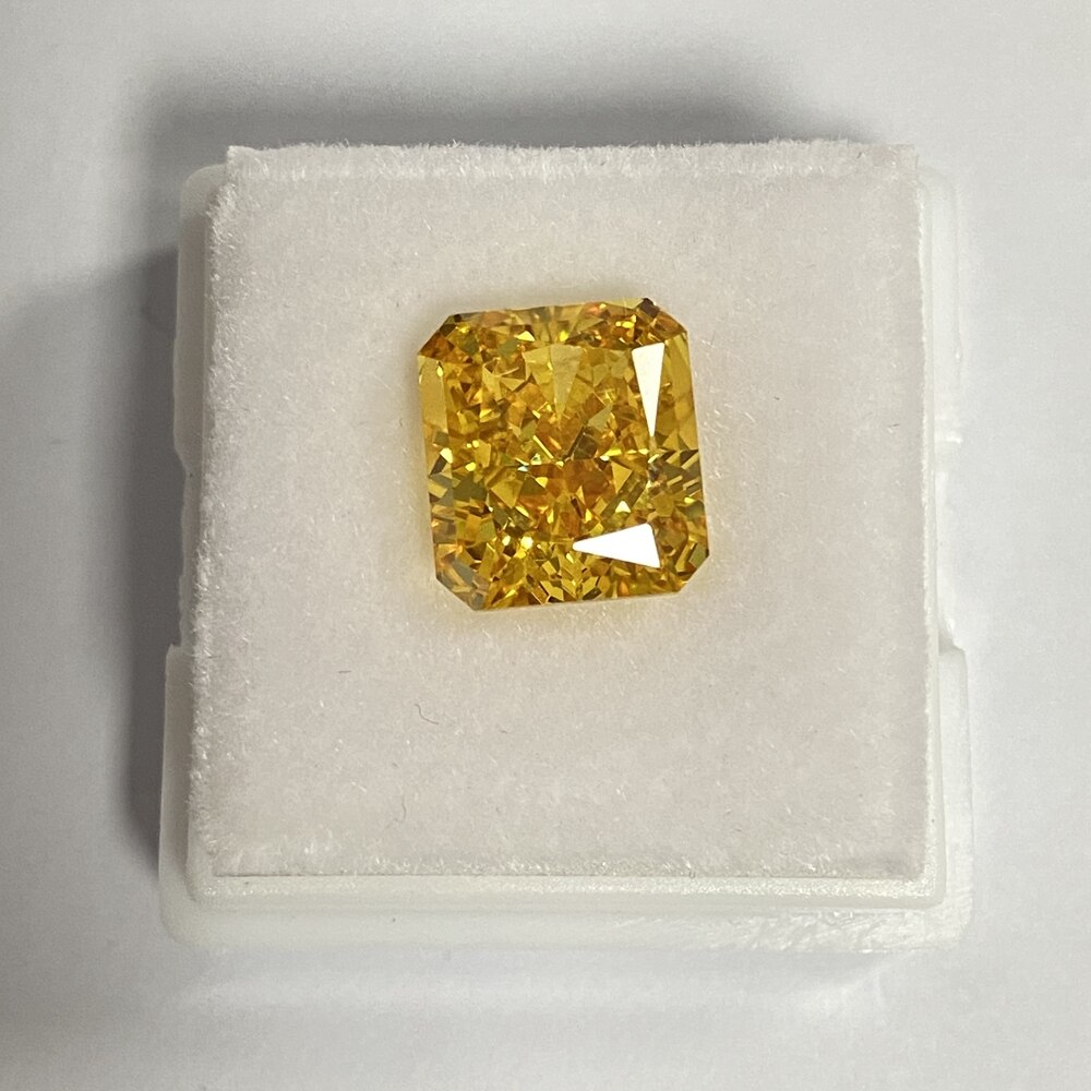 Meisidian 6A Golden 9X11Mm Radiant Cut Geel Iced Verpletterd Zirconia Voor Sieraden Diy Maken