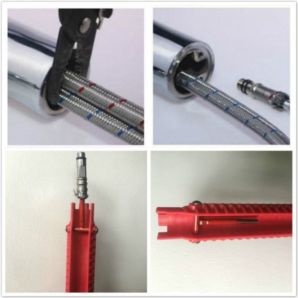 Sink Installer Wrench Double Head Anti-Slip Handle Faucet Wrench Tool Bath Kitchen Install Tap Spanner Installer Tools