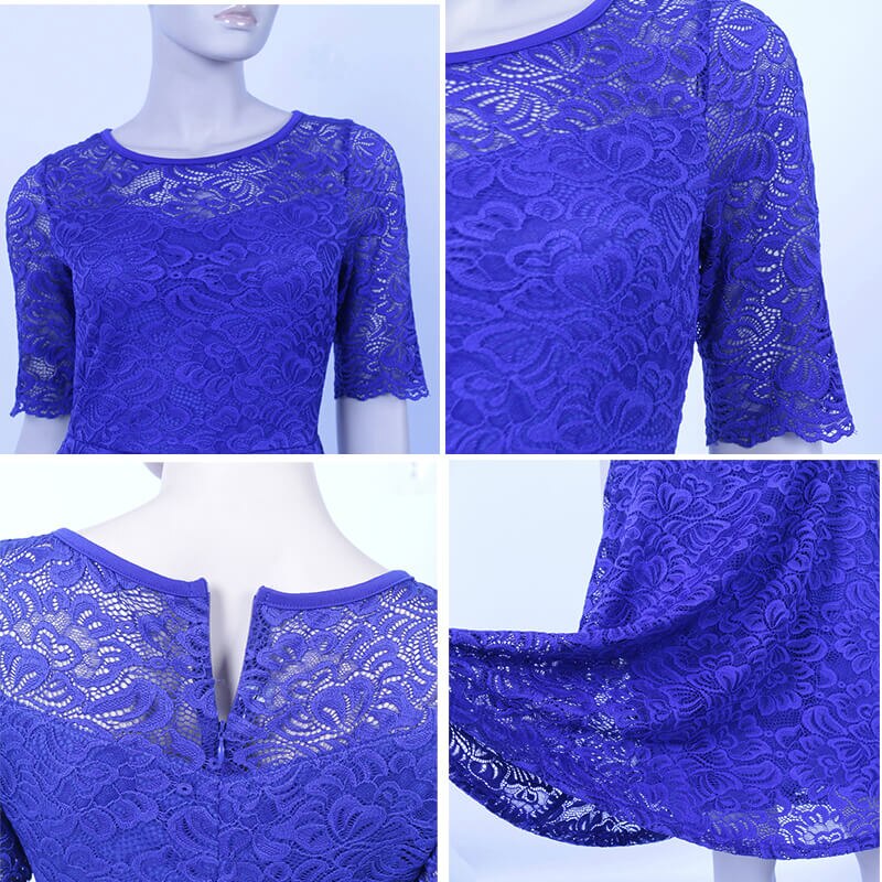 Vintage Party Dress Lace Half Sleeve Dress Women Plus Size Dress Dress