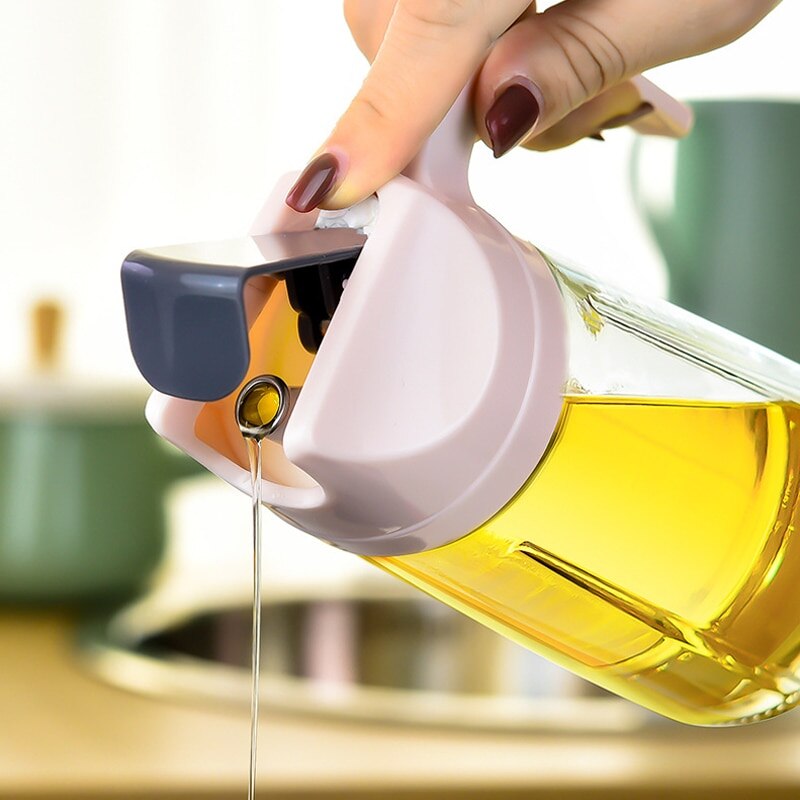 Da cucina di Olio di Vetro Bottiglia di distributore Automatico di Apertura Chiusura Casa Bottiglie per Olio E Aceto Miele D'oliva Contenitore di Olio di vendita calda