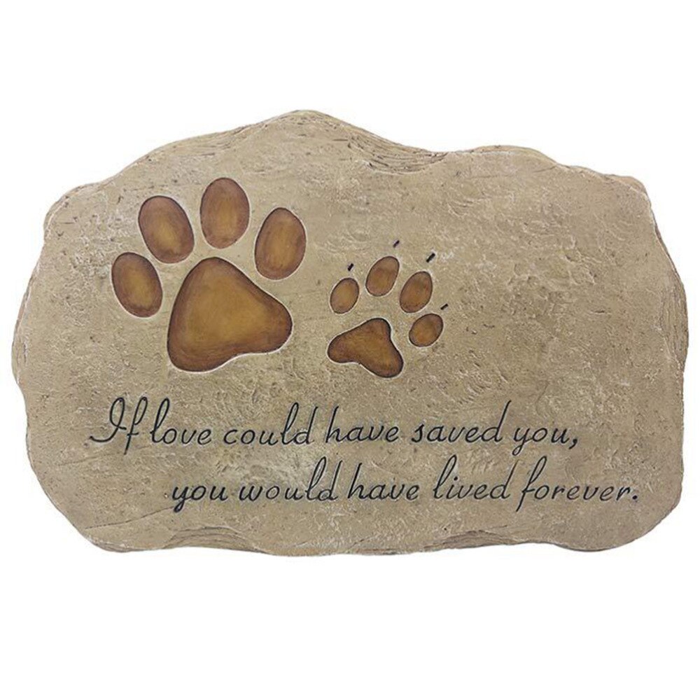 Hond Grafsteen Poot Afdrukken Huisdier Herinnering Memorial Stone Plaque Tuin Steen
