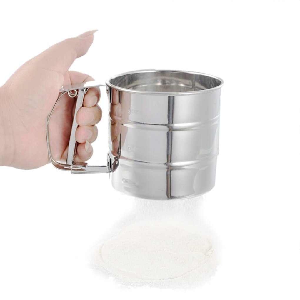 Hand-held Stainless Steel Mesh Flour Sifter Baking Icing Sugar Mesh Sieve Tool Dining Bake Ware Cake Tools