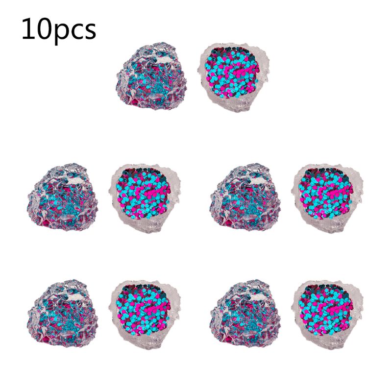 10 stk farvet krystalharpiks knap uregelmæssig overflade paillet diy pandebånd smykker  m6cd: Rbl