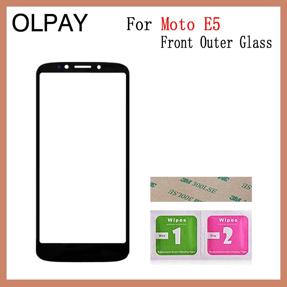 För motorola moto  e5 xt1944/ moto  e5 plus  xt1924 moto främre yttre glasskyddspanel ersätt inte lcd -pekskärmslins: E5 svarta inga verktyg