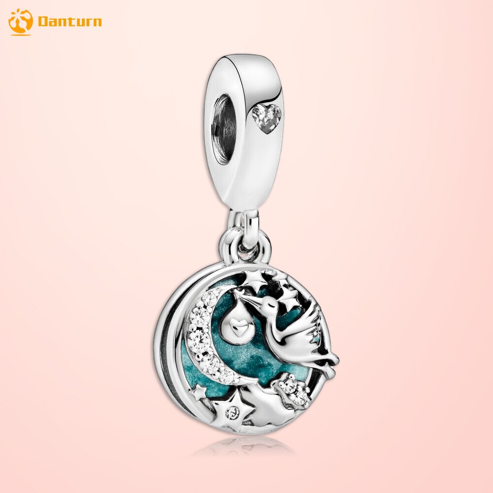 Danturn 925 Sterling Silber Perle Funkelnden Unendlichkeit Herz Mama Skript Herz Charms fit Ursprüngliche Europäischen Armbänder Frauen Schmuck: Stork Twinkling Star