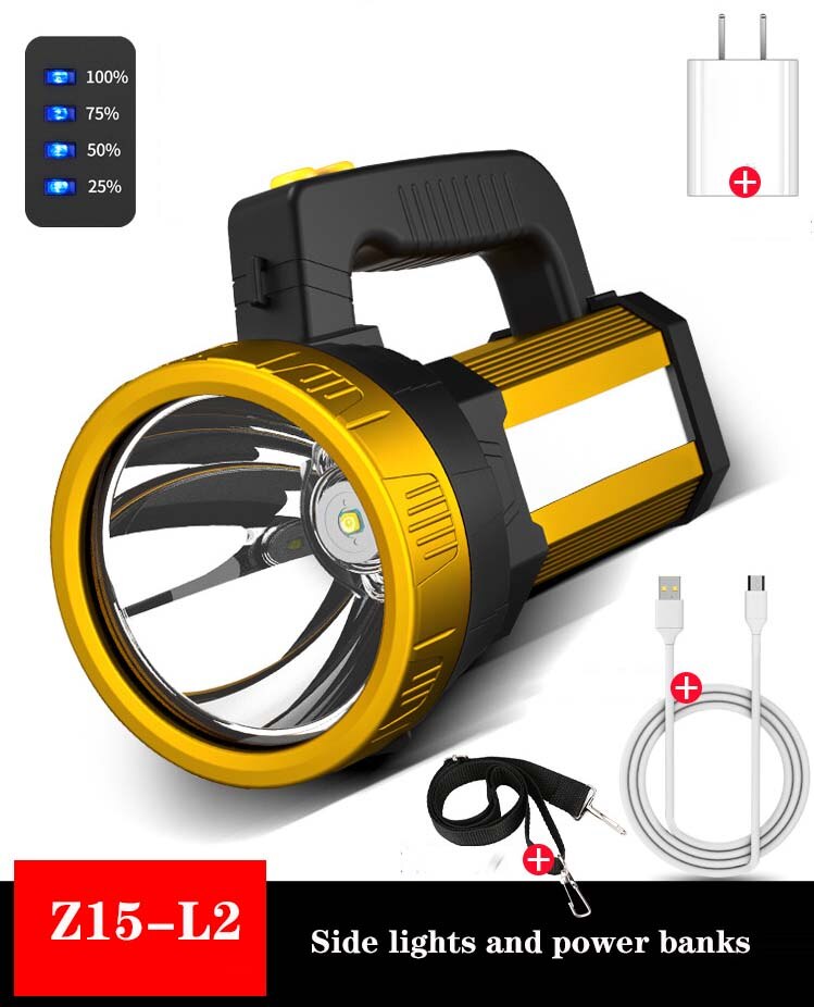 10W Flashlight Lantern Waterproof Rechargeable Camping light Battery LED Portable Lighting Fishing lamp USB 18650: Z15-L2