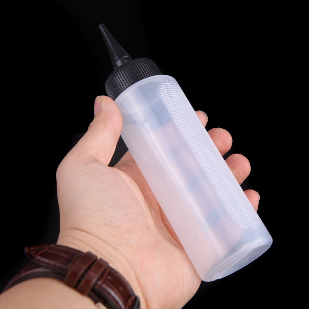 Bouteille en plastique avec bouchons torsadés, échelle à pression, à usage domestique ou Salon de coiffure, Pot de nettoyage sec et lavage de cheveux de 150ml
