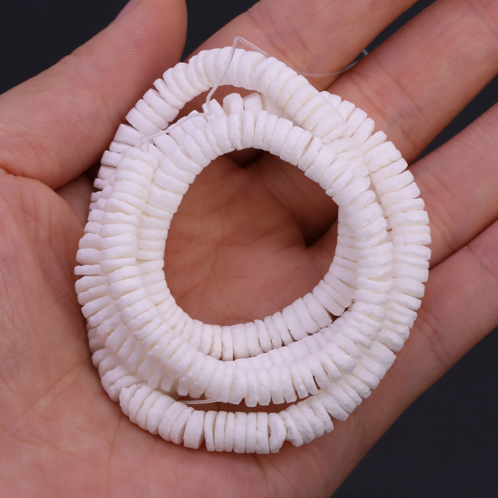 Naturliga snäckskal lösa pärlor smyckestillbehör till halsband armband oregelbunden form för smyckestillverkning gör-det-själv flickor och pojkar 40cm: 7mm