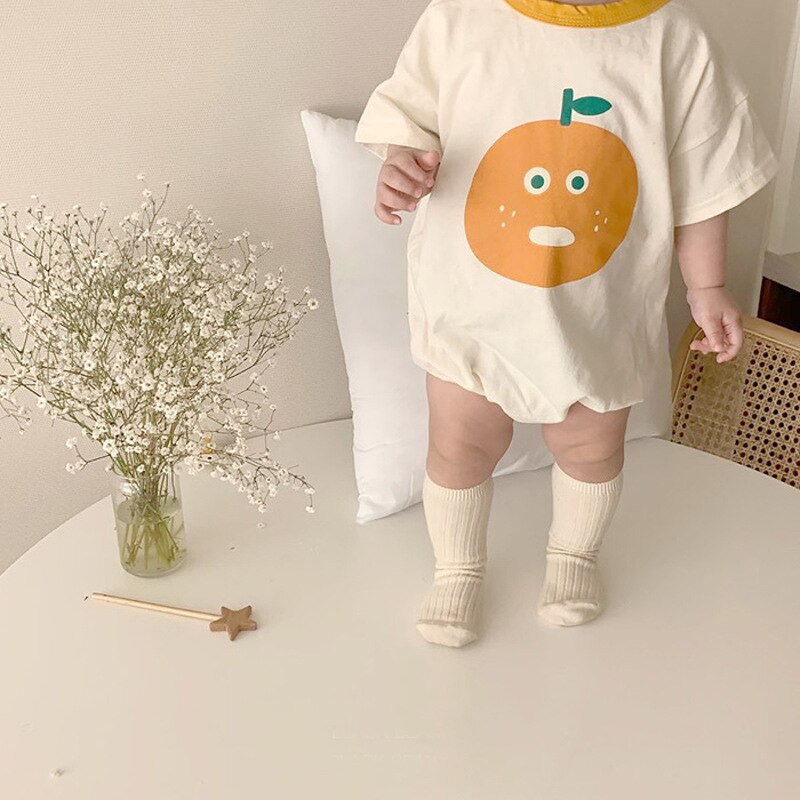 Koodykids Zomer Baby Meisje Jongen Bodysuits Peuter Jongens Outfits Apple Gedrukt Rompertjes Zachte Katoenen Jongens Meisje Kleding