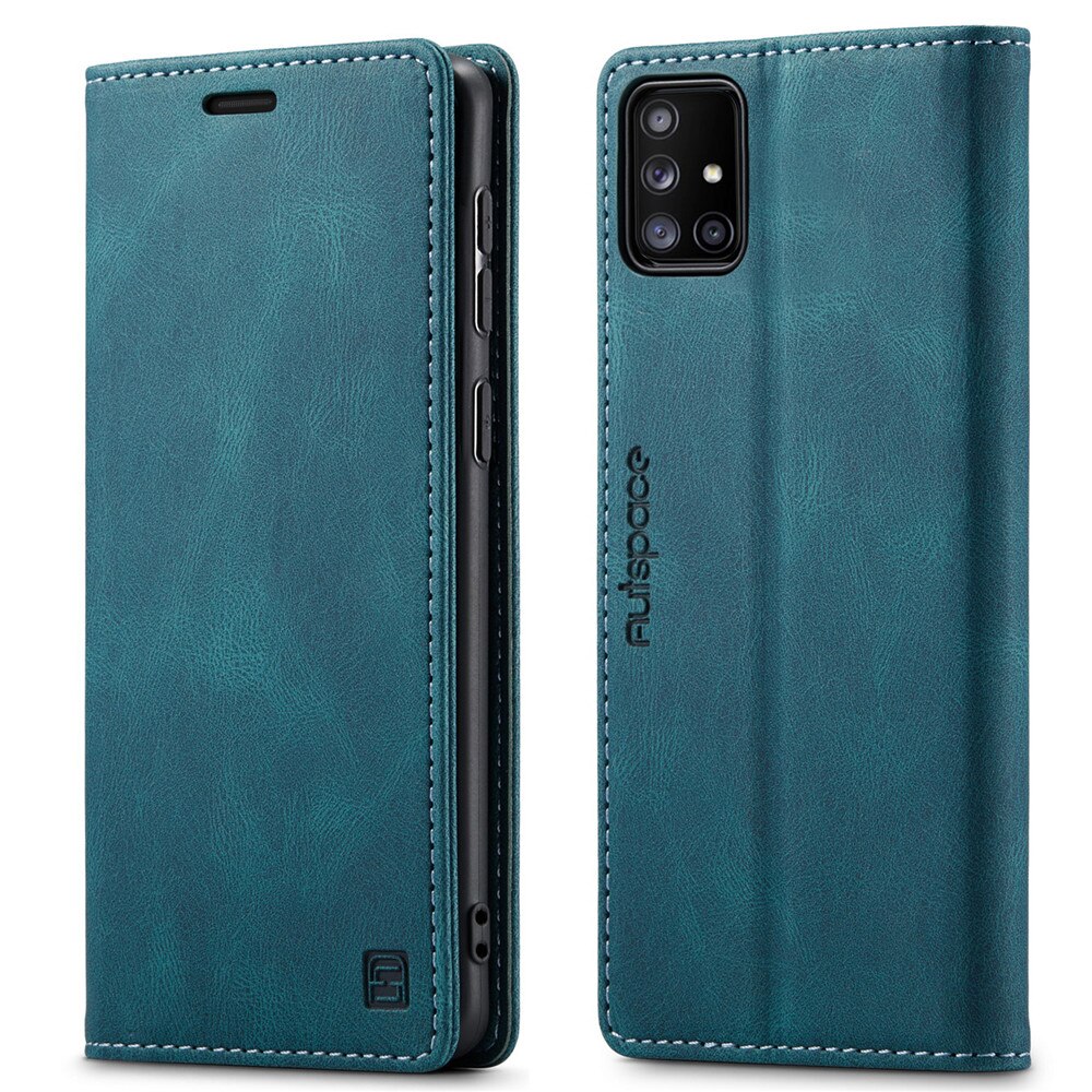 Funda de cuero con tapa para Samsung Galaxy A51, carcasa de lujo con tarjetero magnético para Galaxy A71, 4G
