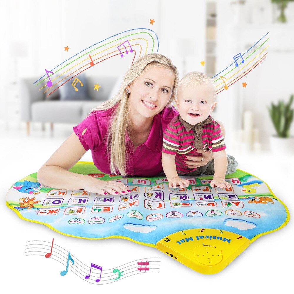 Tappetino musicale russo gioco per bambini pittura coperta bambini colorati Baby Animal Piano Music Touch Play Mat canto giocattolo regalo