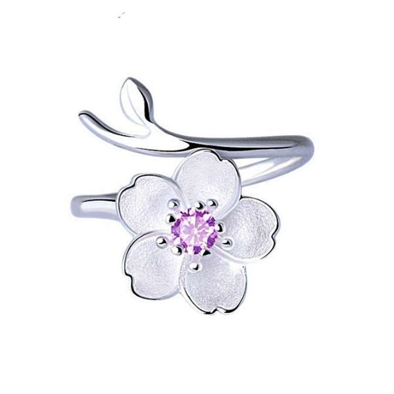 Beliebte Neue Temperament 925 Sterling Silber Schmuck Ringe Persönlichkeit Kristall Blumen Weibliche Ringe SR274