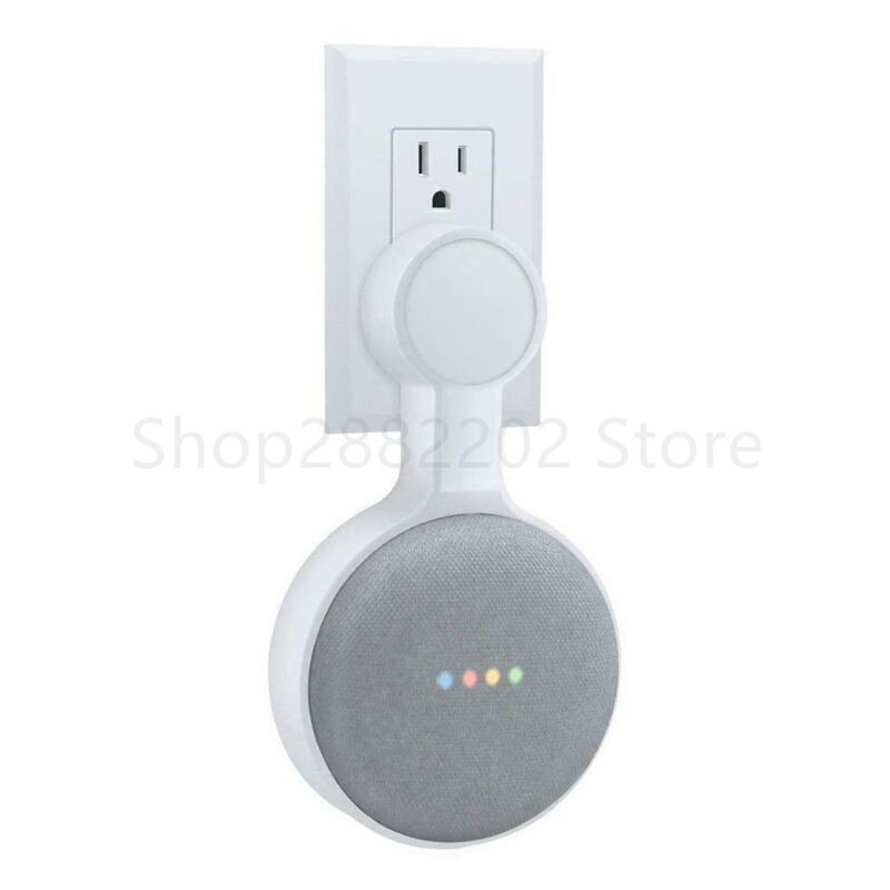 Soporte con altavoz para pared, colgador de pared para Google Home, miniasistente de voz, suministros de baño y cocina: Blanco