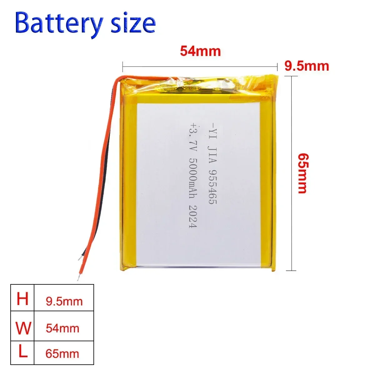 Baterías recargables de polímero de litio para banco de energía inalámbrico, , 3,7 V, 955465, 5000mAh, 955465